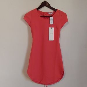 Pink Lace Up Dress